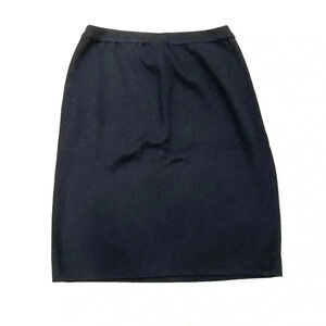 Vintage Nina Charles for Kasper ASL Black Pencil Skirt Medium Knit Acrylic Wool